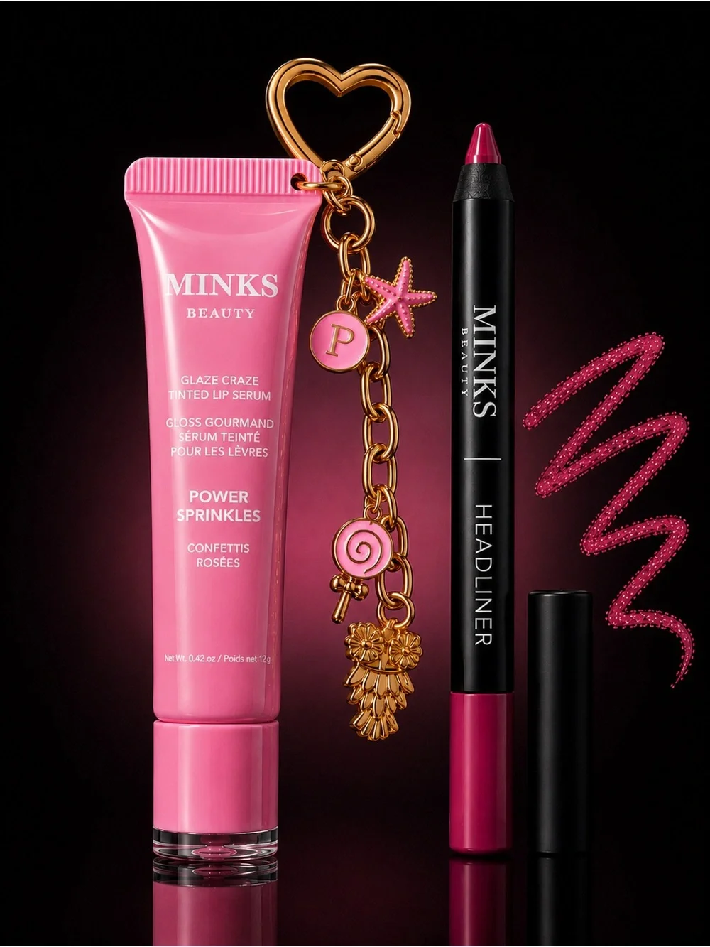 Power Sprinkles Tinted Lip Serum & Headliner Lip Crayon – Pink